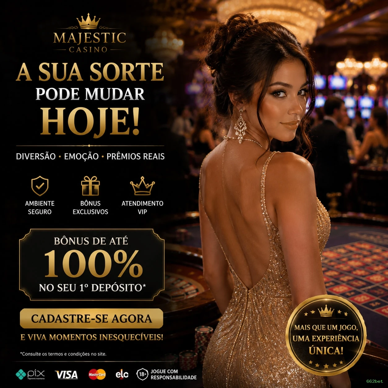Imagem promocional da 662bet mostrando a plataforma e suas vantagens